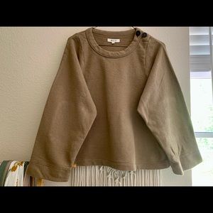 Madewell Shoulder-Button Elbow-Patch Top Size S